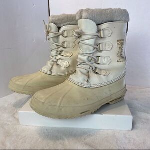 Sorel Manitou Made in Canada Vintage Caribou Winter White Boots Size 9